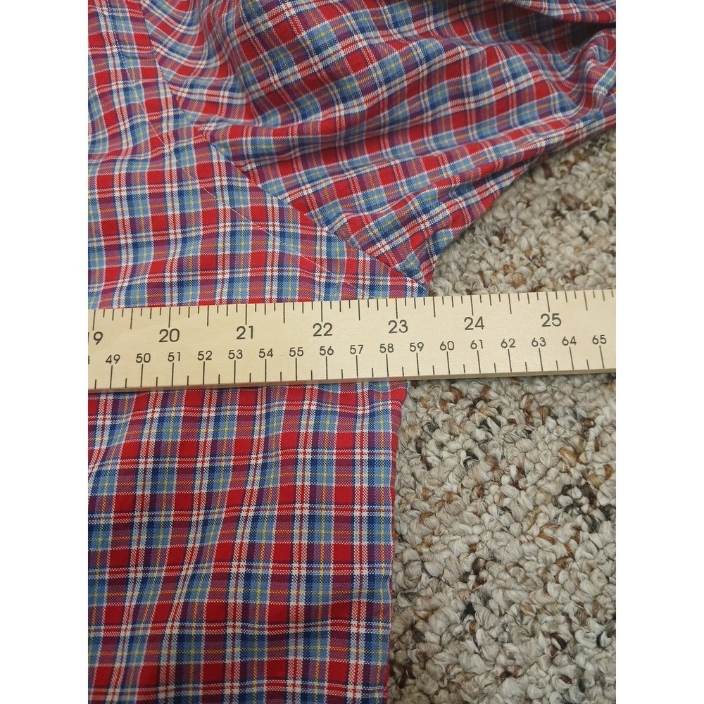 Polo Ralph Lauren Mens Shirt Red White Blue XL Plaid Button Down Minimal Wear - Picture 7 of 7